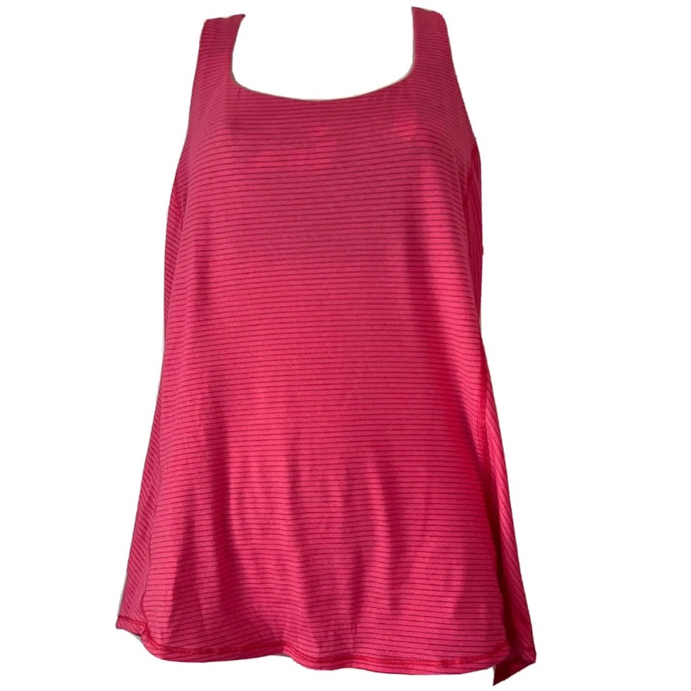 Lululemon Pink Flow Halter Tank Top With Built in Butterfly Bra Cris Cross Sz 6